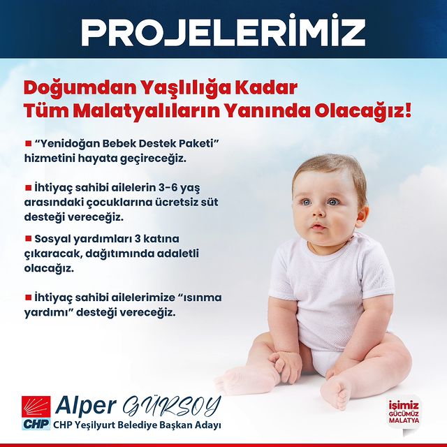 CHP Malatya Yeşilyurt Belediye Başkan Adayı Alper Gürsoy, Malatyalılara her yaşta destek sözü verdi